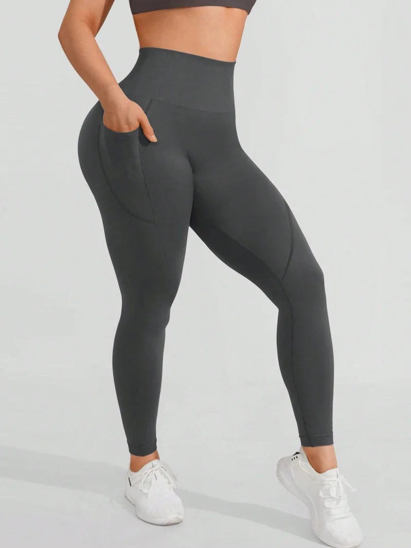Seamless High Waist Push Up Scrunch Leggings Women Yoga Fitness Gym Tights Ankle-Length