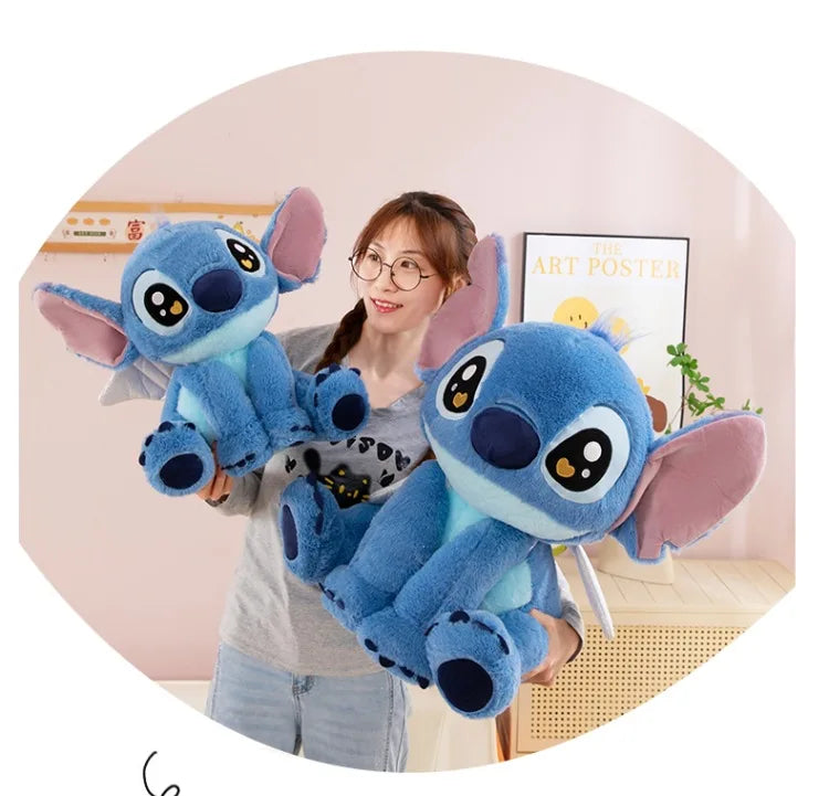 25/40/60cm Big Size Angel Stitch Disney Anime Plush Stuffed Dolllilo & Stitch Cartoon Plushies Pillow Ornaments Holiday Gifts