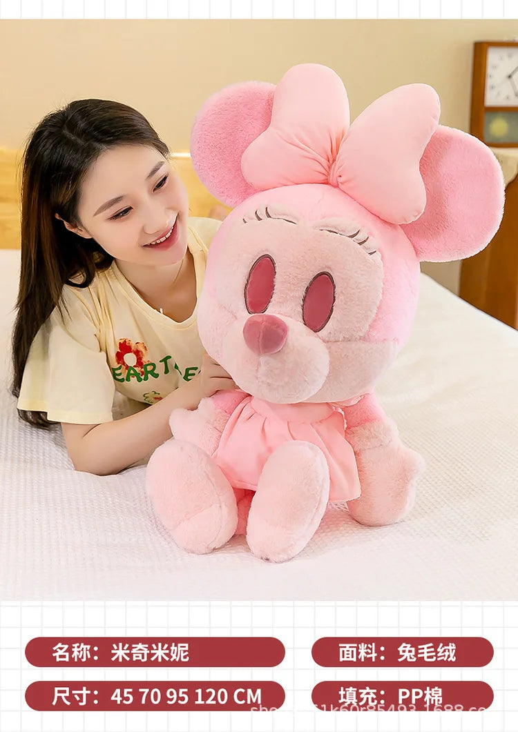 65/85/110cm Super Big Size Mickey Minnie Mouse Kawaii Anime Plush Stuffed Doll Disney Cartoon Plush Pillow Children Holiday Gift