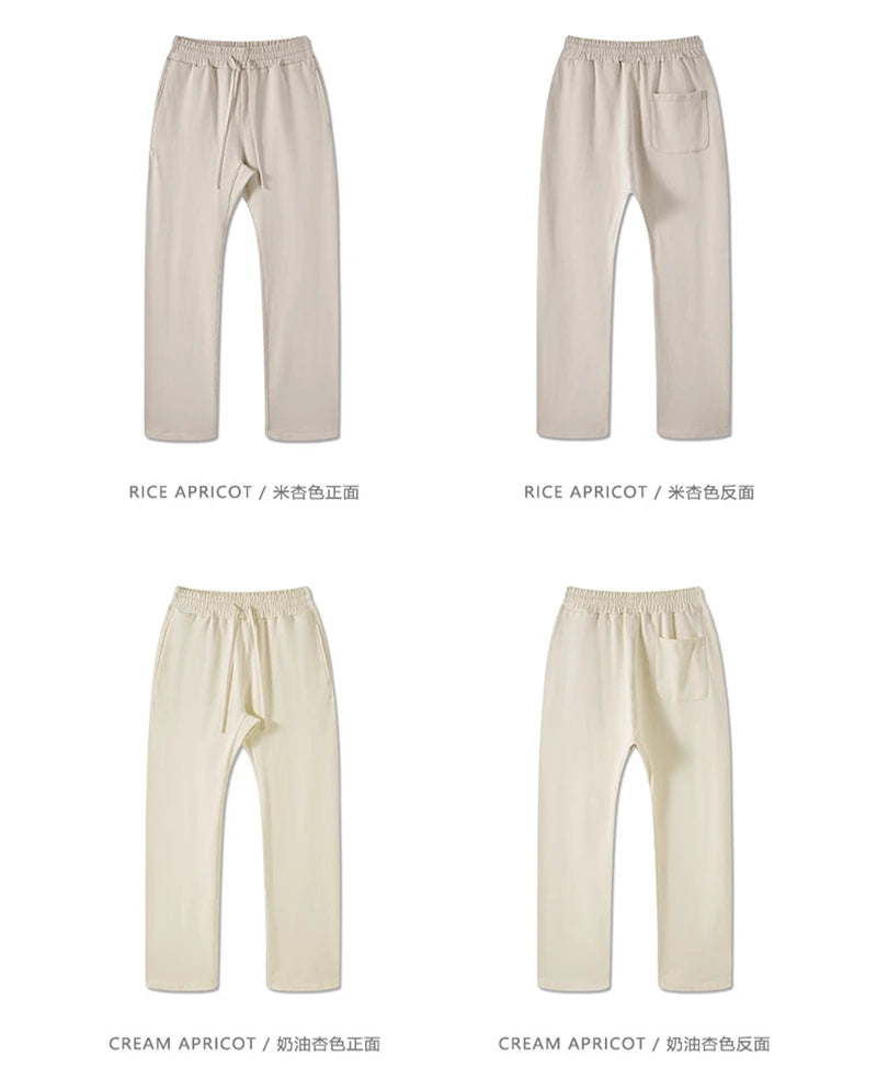 ZODF New 2025 Autumn Men's 445GSM Sweatpants Unisex High Street Soft Knitted Straight Pants Brand Streetwears Tracksuits HY0382