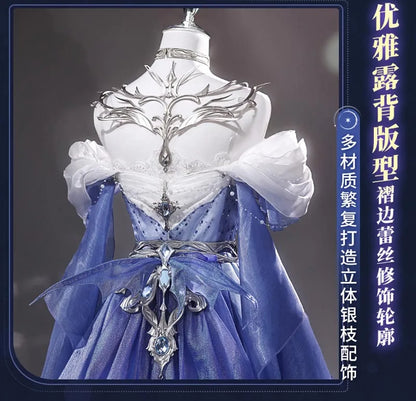 Love and Deepspace MC Cosplay Costume Deepsea Waves Dress Heroines Uniform Carnival Outfit Headwear Halloween Party Women Girls