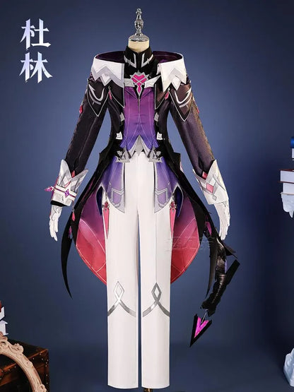 Genshin Impact Durin Cosplay Costume Wig Uniform Headwear Game Role Play Outfit Halloween Christmas Party for Women Men Girls