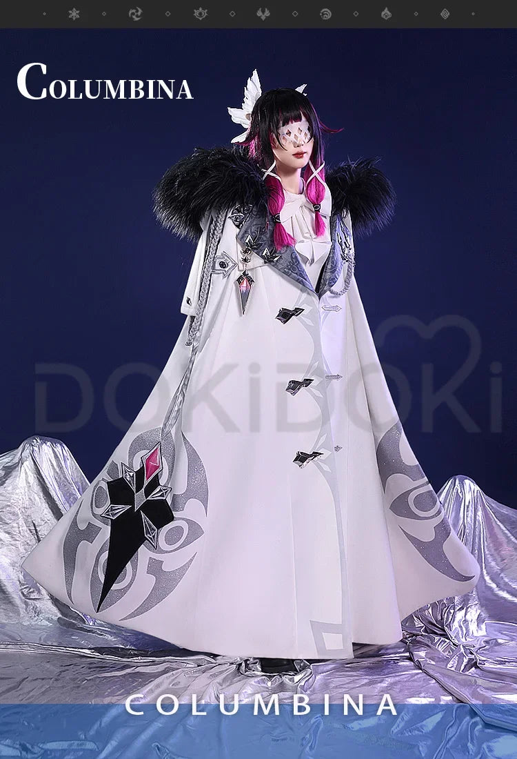 IN STOCK Columbina Cosplay Game Genshin Impact Fatui Harbinger Cosplay Costume DokiDoki-SR Cloak Women Cosplay Christmas