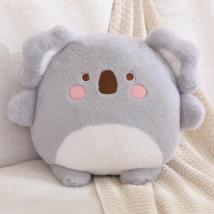ZU Cute Stuffed Animal Frog Dino Koala Plush Pillows 2-in-1 Soft Coral Fleece Pillow Blanket Car Sofa Back Cushions Xmas Gift