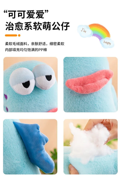 Sanrio 80cm Cute Plush Cartoon Ugly Fish Stuffed Toy Funny Knock Knock Doll New Viral Kids Birthday Christmas Gift for Children