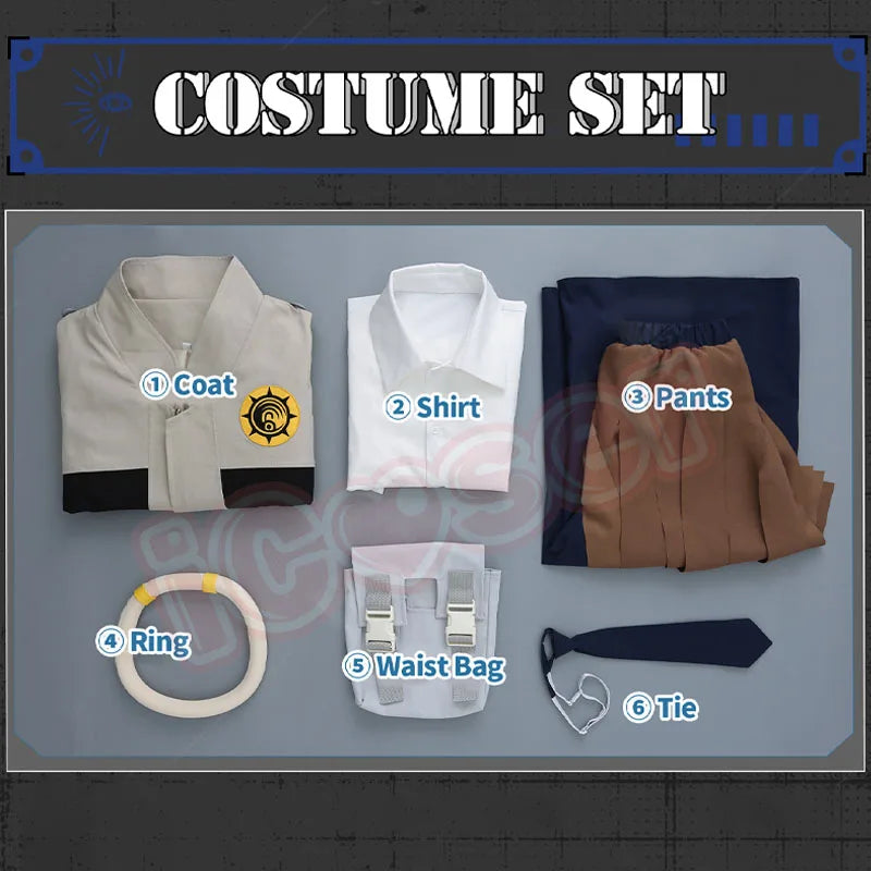 Anime Gachiakuta Tamsy Caines Cosplay Costume Wig Uniform Jacket Bag Carnival Halloween Party for Women Men Role Play Outfit Cos