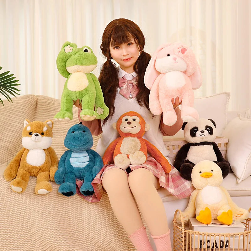 Funny Peek A Boo Frog Plushie Toy Stuffed Soft Bunny Hide Eyes Shiba Inu Dog Panda Crocodile Duck Toys for Kids Birthday Gift
