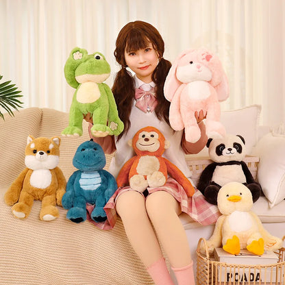 Funny Peek A Boo Frog Plushie Toy Stuffed Soft Bunny Hide Eyes Shiba Inu Dog Panda Crocodile Duck Toys for Kids Birthday Gift