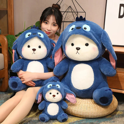 New Kawaii Lena Bears Stitch Plush Doll Turn into Teddy Bear Throw Pillow Children Appease Sleeping Dolls Girls' Birthday Gifts