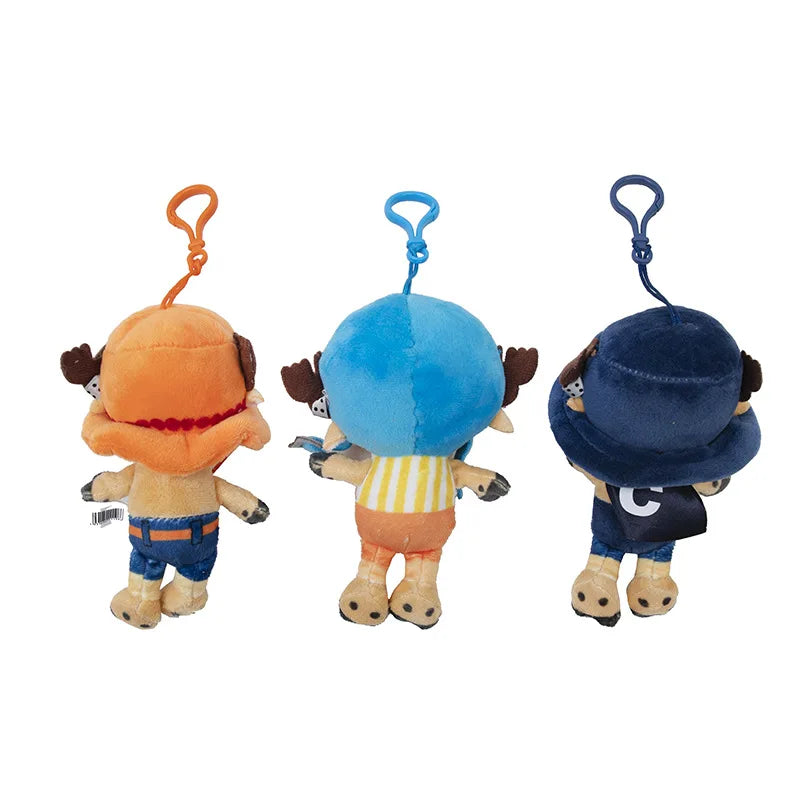New 12cm Genuine One Piece Pendant Doll Plush Pendant Anime Surrounding Luffy Qiaoba Cartoon Creative Backpack Pendant Gift