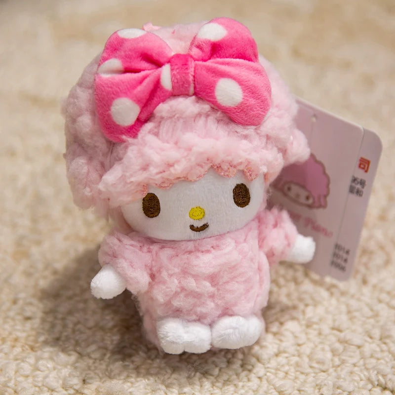 Sanrio Piano Plush Doll Bag Pendant Cute Sheep Toy Genuine Cartoon Anime Coin Purse Keyrchain Kids Birthday Xmas Gifts