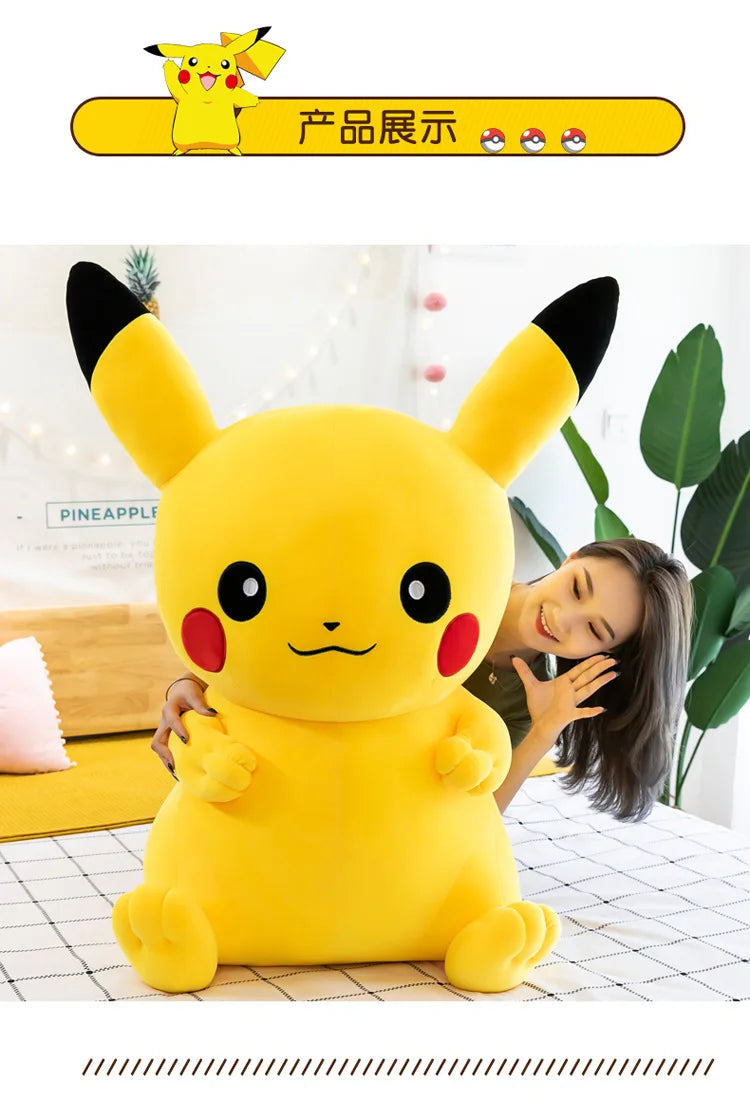 Pokemon Pikachu Plush Toys Anime Pokémon Large Plushie Dolls 40/100cm Cute Stuffed Pillow Pikachu Christmas Gifts for Childrens
