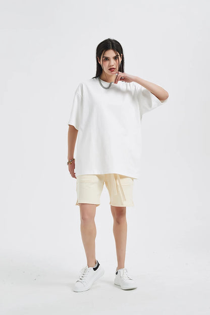 ZODF Fashion Spring Summer Washed Solid T Shirts For Men Loose Unisex 310gsm Cotton Heavy Weight T-Shirt Brand Tops HY0064