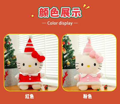 New Sanrio Hallo Kitty Plush Toy Doll Pillow Christmas Kt Cat Plush Toy Cute Hat Kitty Doll Katie Cat Pillow Girl Holiday Gifts
