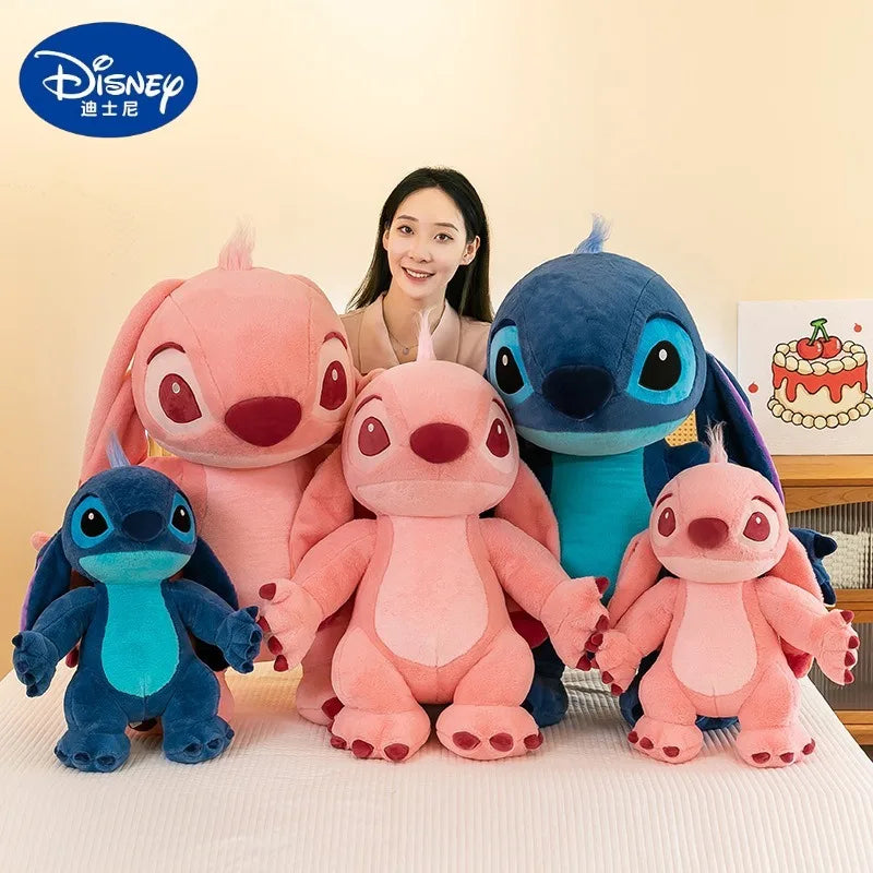 50/70/90cm Super Big Size Stitch Disney Anime Plush Stuffed Doll Angel Decoration Plushies Children Pillow Ornament Holiday Gift