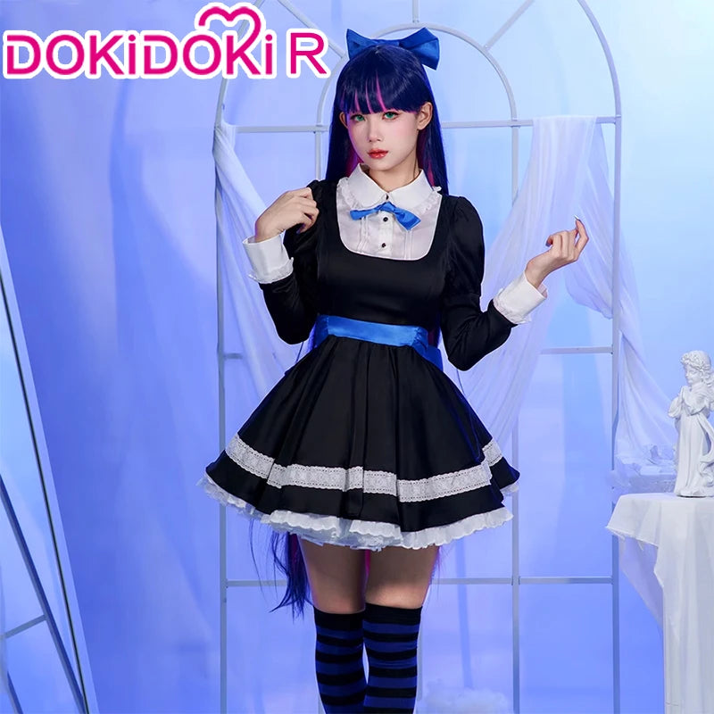 IN STOCK Stocking Cosplay Costume Anime DokiDoki-R Women Stocking Black Dress Cute Women Halloween Cosplay Female Cosplay