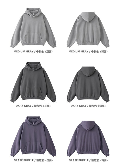 ZODF Retro Autumn Winter Washed Cotton Hoodies Unisex Loose 380gsm Knitted Sport Hooded Pullovers Brand Clothes HY0884