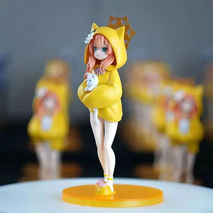 New Blue Archive Iroha Marie Figure Cat Ear Hoodie Anime Girl PVC Model Desktop Decoration Collectible Cute Toy Fans Gift 19cm