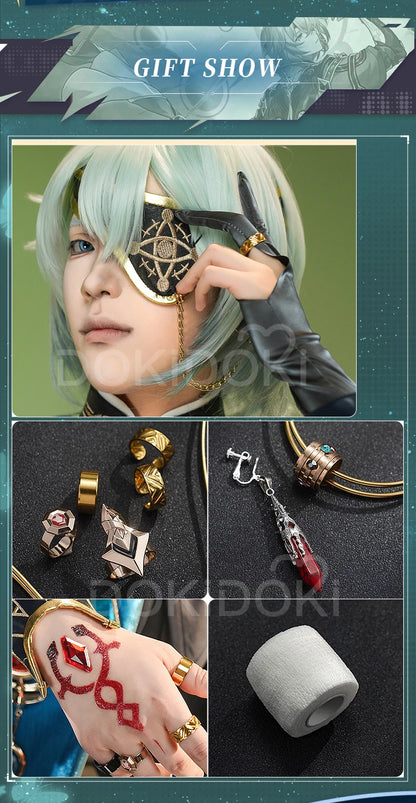 【Ready for Ship】 Anaxa Cosplay Costume Game Honkai: Star Rail DokiDoki-SR HSR Men Costume Anaxa Cosplay Wig Metal Accessory