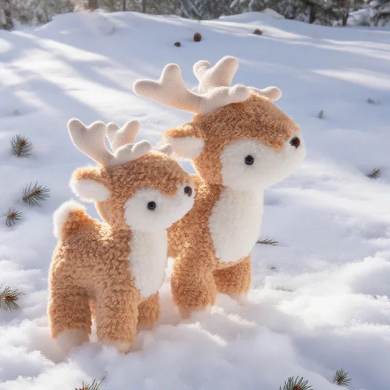 25/35cm Cute Deer Plush Toy Soft Stuffed Animal Doll Lovely Reindeer Plushies Appease Doll Birthday Gifts Girl Boy Home Decor
