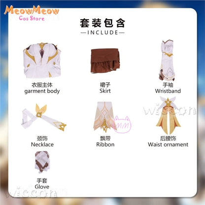 Genshin Impact Lumine Aether Costume Women Polyester Set