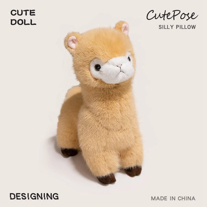 Pretty Color Fluffy Alpaca Plush Toys Emulational Stuffed Animal Llama Plushies Soft Doll Cuddly Home Decor Pillow Girl Gift