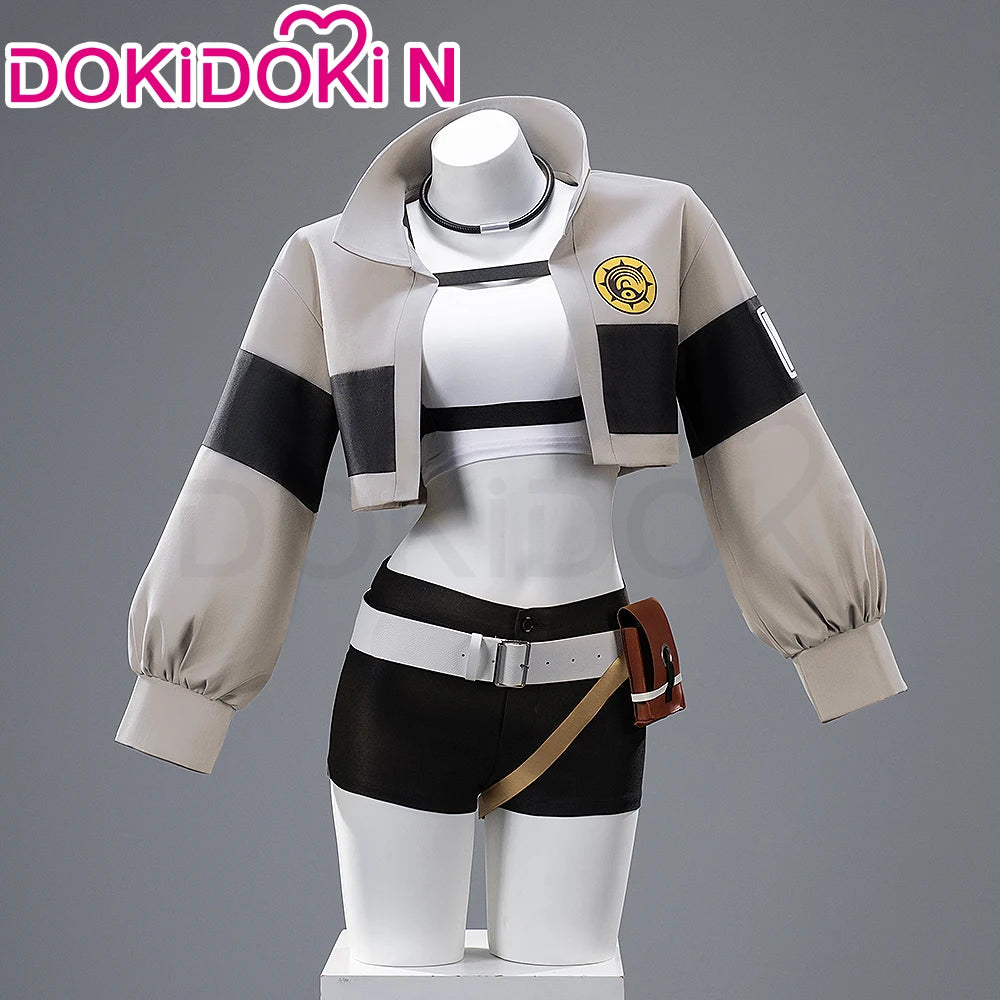 IN STOCK Reaper Riyo Cosplay Costume Anime Gachiakuta DokiDoki-N Halloween Grey Costume Women Li Glaze  Riyou Cosplay Wig Choker