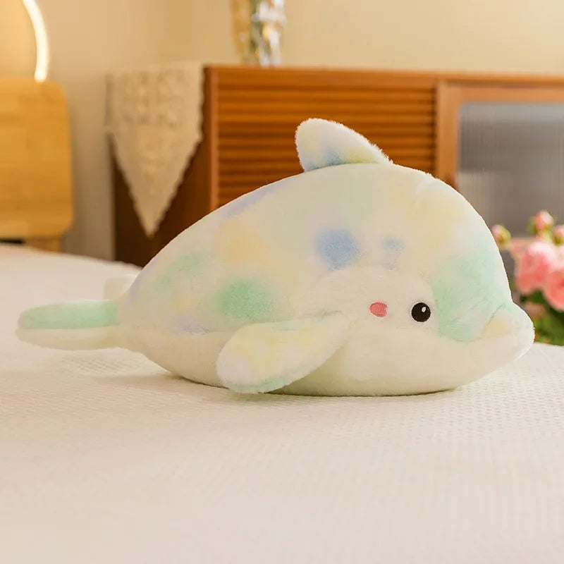 50-80cm Kawaii Fantastic Rainbow Colorful Plush Dolphin Stuffed Animals Doll Decoration Birthday Gifts Soft Pillow Children Gift