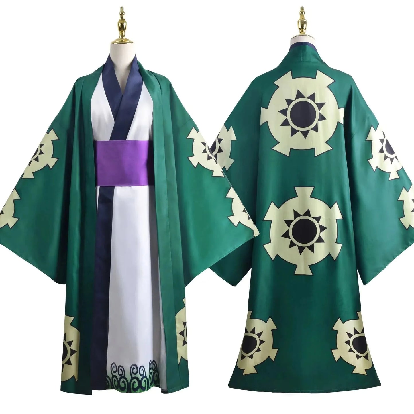 One Piece Roronoa Zoro Kimono Costume Unisex Polyester Set