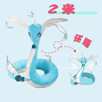 170/200cm Big Size Pokemon Milotic Dragon Air Anime Plush Stuffed Doll Room Decoration Peluche Pillow Ornaments Children's Gifts
