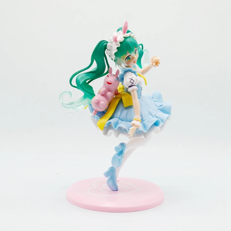 20cm/7.87in Hatsune Miku Anime Figure Kawaii Fairy Tales Miku Action Figure Lollipop Girl Figurine PVC Collection Model Doll Toy