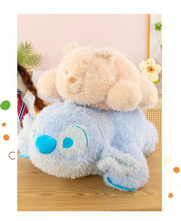 50/70cm Big Size Disney Stitch Pooh Bear Cartoon Anime Plush Stuffed Doll Room Decoration Stuffed Animal Pillow Ornamental Gift