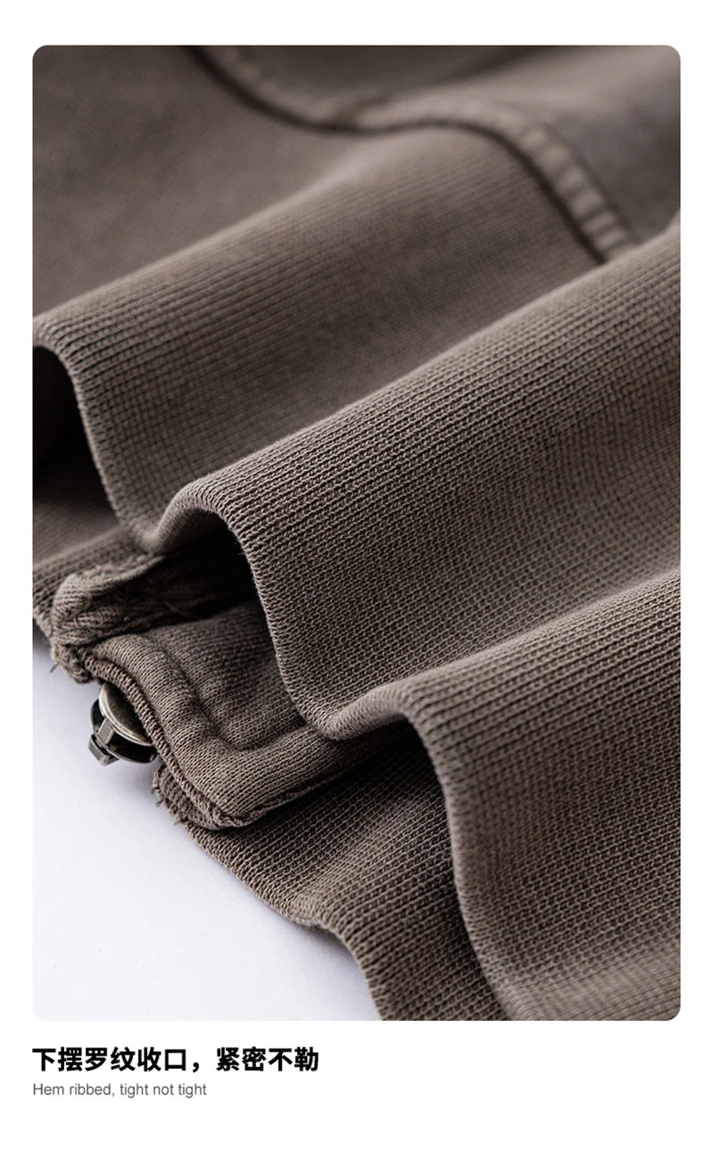 ZODF Vintage 2025 Winter Batik Washed Crop Hoodies Female Girls Remove Hood Heavy Weight Sport 400gsm Hooded Coat HY1085