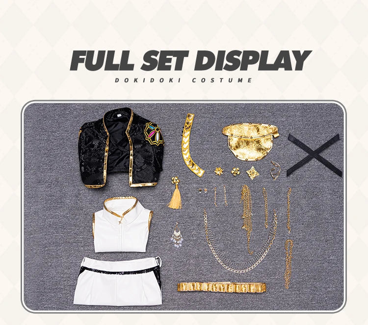 【Last Batch】IN STOCK Miraa Rumii Cosplay Costume【110-150】DokiDoki-N Halloween Family Girls Black Golden Suit Plus Size