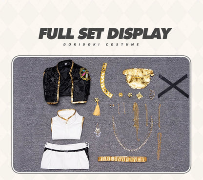 【Last Batch】IN STOCK Miraa Rumii Cosplay Costume【110-150】DokiDoki-N Halloween Family Girls Black Golden Suit Plus Size