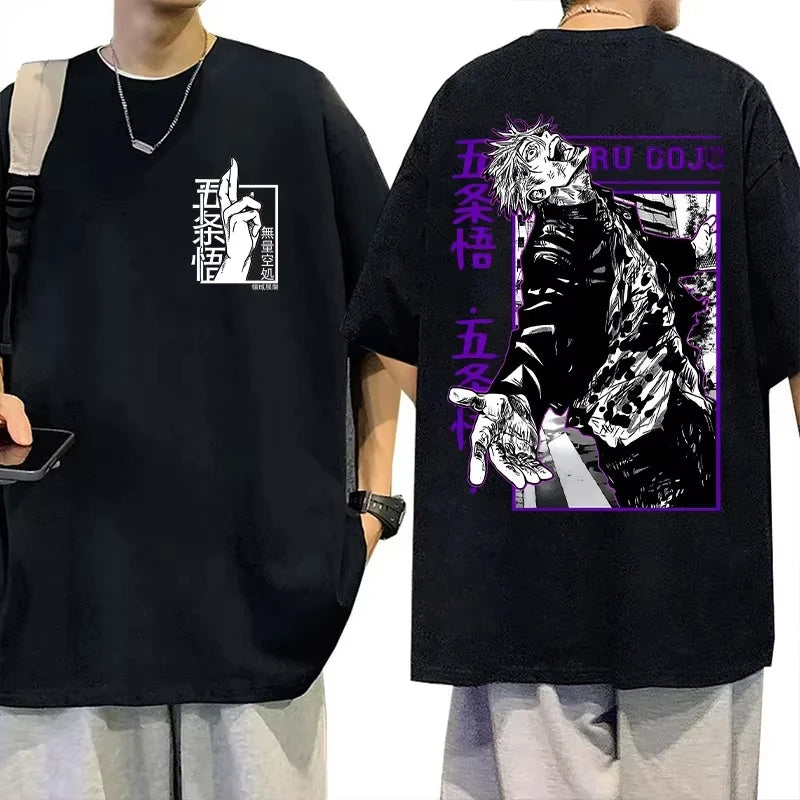 2025 Japanese Anime Jujutsu Kaisen T Shirt Men Women Gojo Satoru New Harajuku Fashion Casual Short Sleeve Tees Cotton Tops Loose