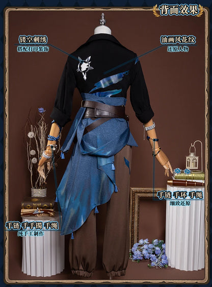 Identity V Clear Rationality Cosplay Costume Wig Composer Frederick Kreiburg Uniform Headwear Halloween for Women Men Carnival