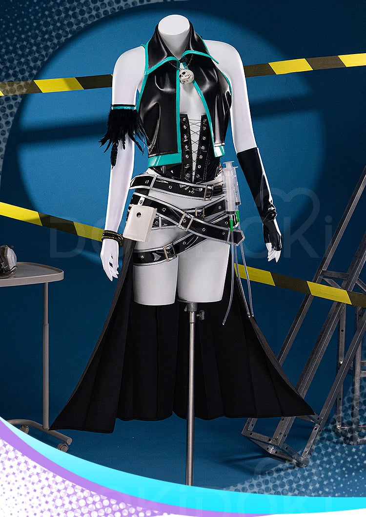 Mikuu Shiiee Cosplay Costume DokiDoki-R Mikku Women Sexy Black Dress Mikuu Shiiee Cosplay Halloween Costume