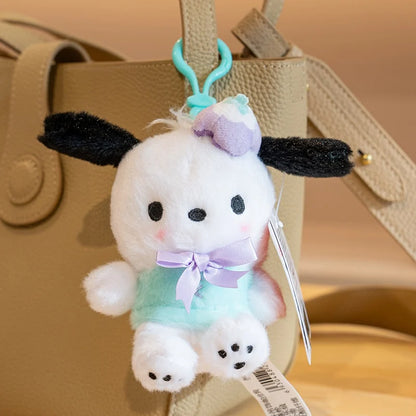 Sanrio Plush Doll Flower Series Cute Cinnamoroll Melody Plush Pendant Kawaii Hello Kitty Kuromi Plush Stuffed Doll Kid Xmas Gift
