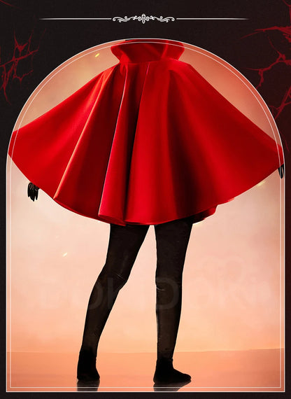 Hornet Cosplay Costume Game DokiDoki-R Men Women Halloween Costume Hornet Red Cloak Cosplay Mask Halloween