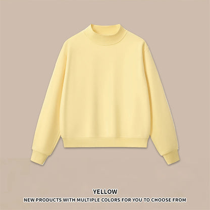 ZODF 2025 Winter Women 350gsm Warm Fleece Sweatshirts Girls Female Hip Hop Half Turtleneck Pullovers Brand Clothing HY056