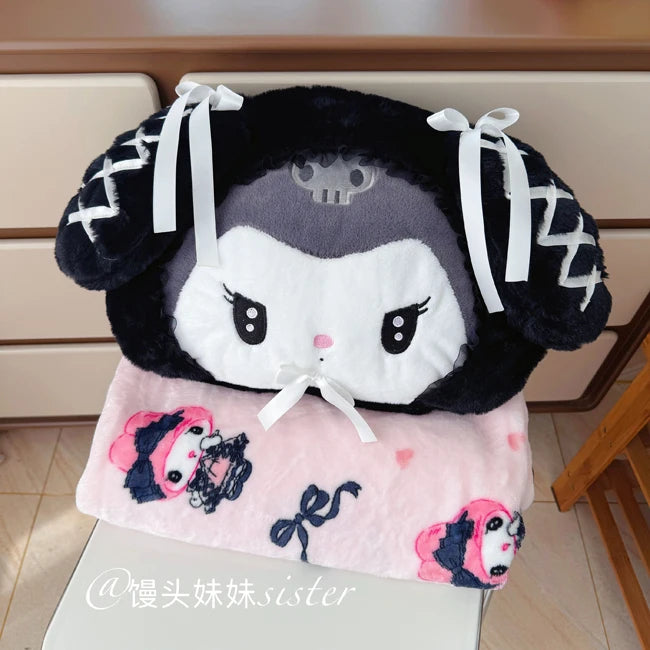 Sanrio Lolita My Melody Headrest Back Cushion Car Seat Belt Cover Stuffed Anime Kuromi Cuddly Pillow Plushies Xmas Gifts Girl