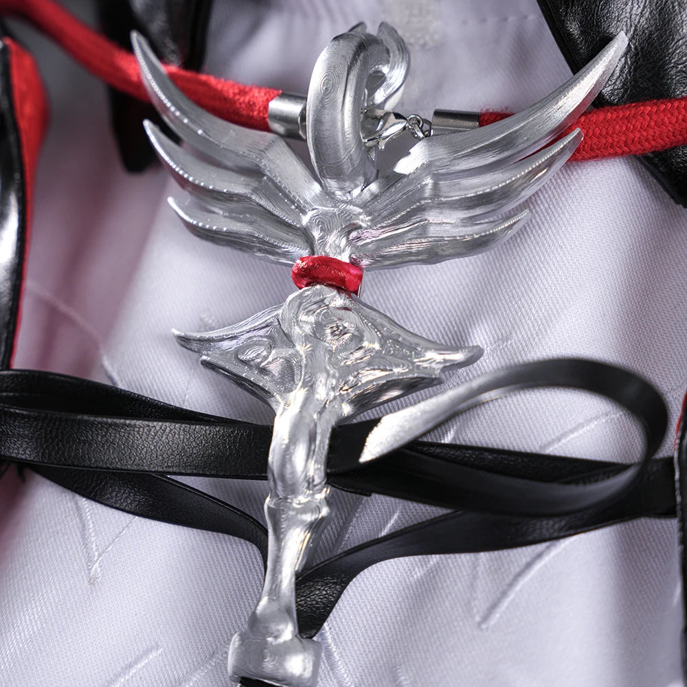 iCoser Arknights Exusiai The New Covenant Cosplay Costume Wig Uniform Luminous Headwear Halloween Party for Women Girls Carnival