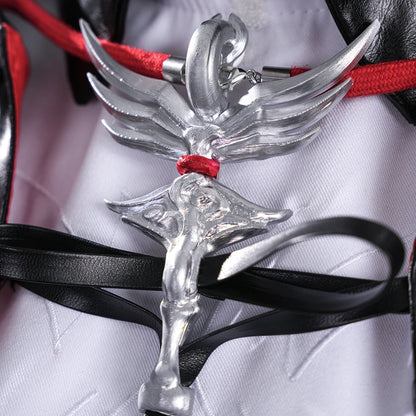 iCoser Arknights Exusiai The New Covenant Cosplay Costume Wig Uniform Luminous Headwear Halloween Party for Women Girls Carnival