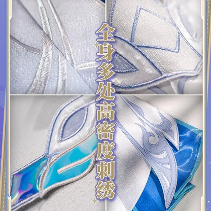 iCoser Genshin Impact Skirk Cosplay Costume Wig Dress New Skin Uniform Headwear Metal Props Halloween Party Women Girls Carnival