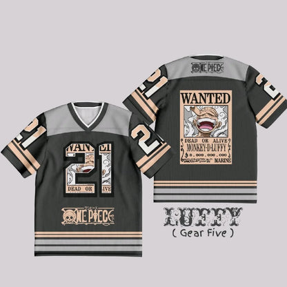 21 Jersey One Piece Luffy Anime Y2k Korean Style Kpop Baseball Hockey T-shirt Fashion Streetwear Anime Daily Unisex Tops Tees