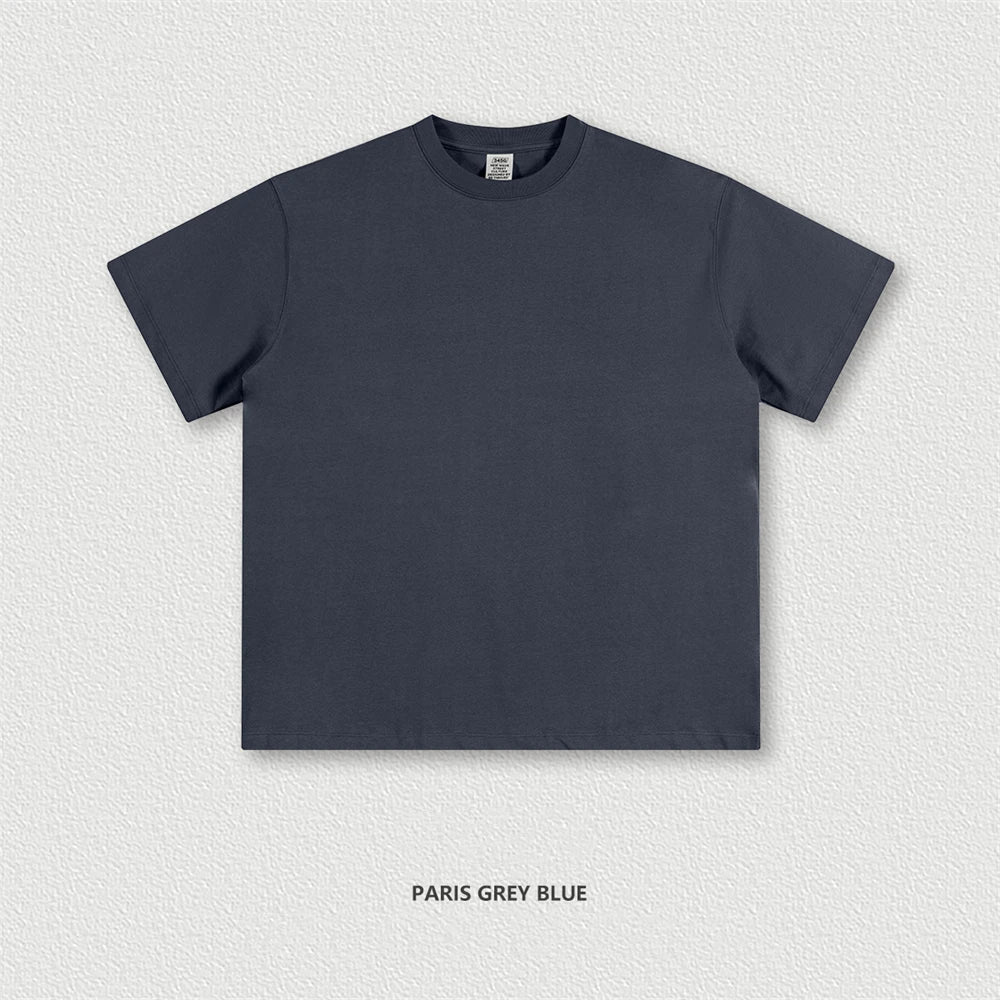 ZODF 2024 Heavy-Weight 345gsm Basic Solid T-Shirts For Men Unisex Women Summer Loose 100% Cotton T Shirt Brand Clothes HY0771