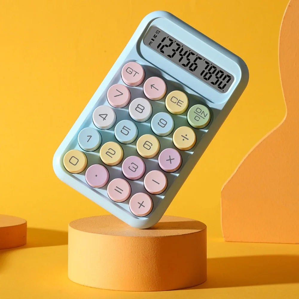 Keyboard Calculator Office 10-digit Mechanical Buttons Calculator Cute Candy Color School Supplies Students/Finance Stationery