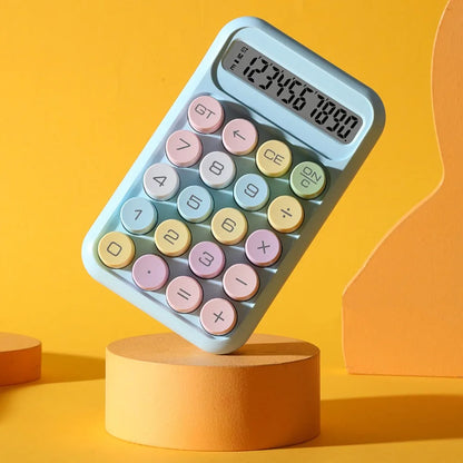 Keyboard Calculator Office 10-digit Mechanical Buttons Calculator Cute Candy Color School Supplies Students/Finance Stationery
