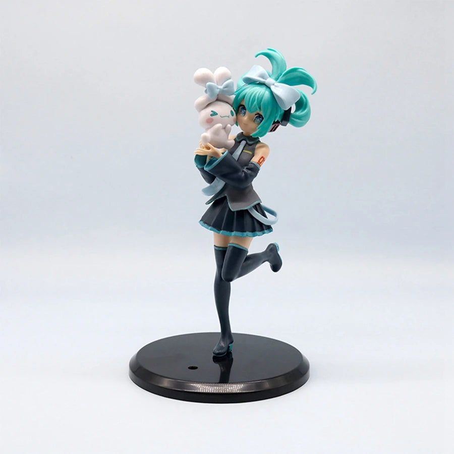 1PC 20cm/7.87inch Hatsune Miku X Cinnamoroll Anime Figure Kawaii Miku Action Figure PVC Adult Collection Model Doll Toys Gifts